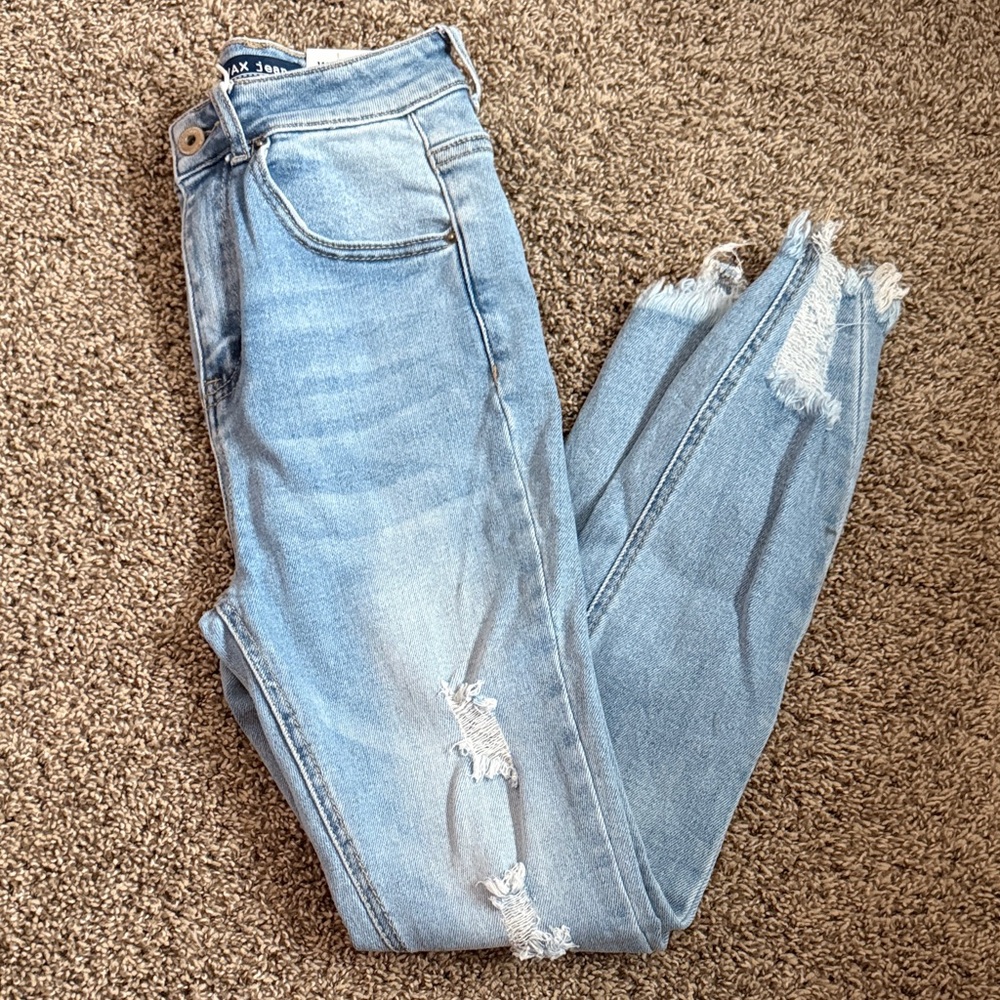 Light Blue Distressed Women Jeans